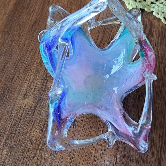 Vintage Italian Murono Lavorazione Arte Small Glass Art Dish Candy Dish Rare - Picture 9 of 12